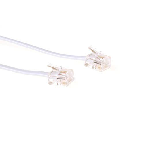 ACT Modular telephone cable RJ-11/RJ-11 3 m Hvid