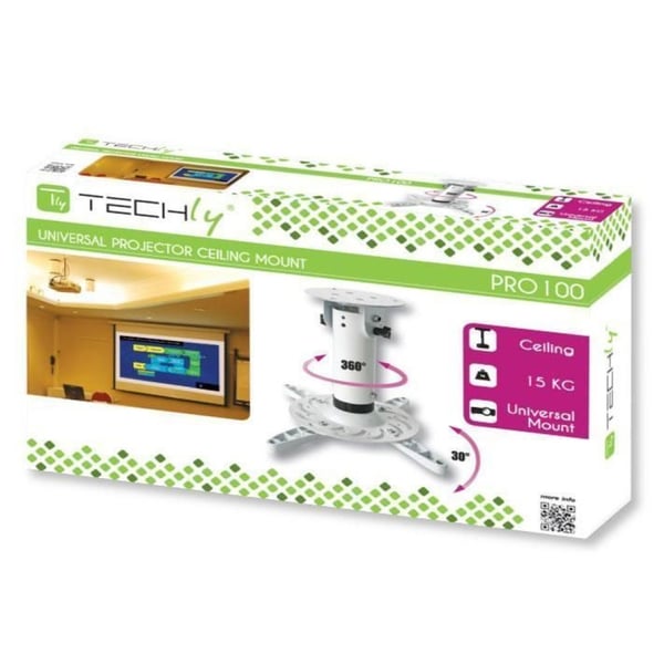 Techly ICA-PM 200WH monteringsbeslag til projektor Loft Hvid