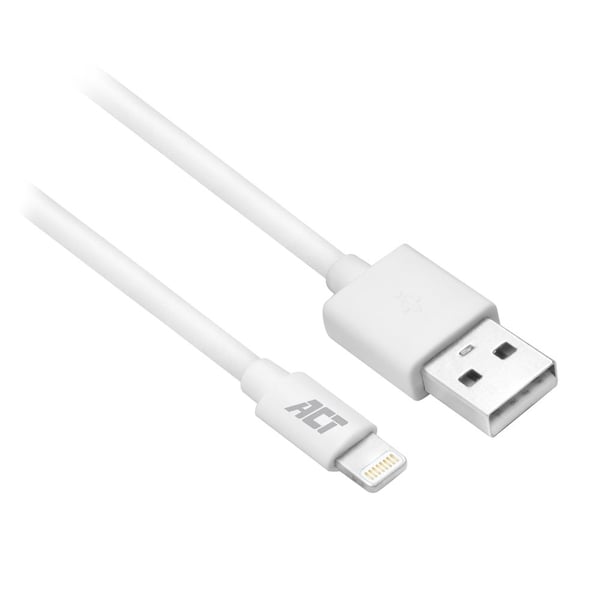 ACT AC3011 Lightning kabel 1 m Hvid