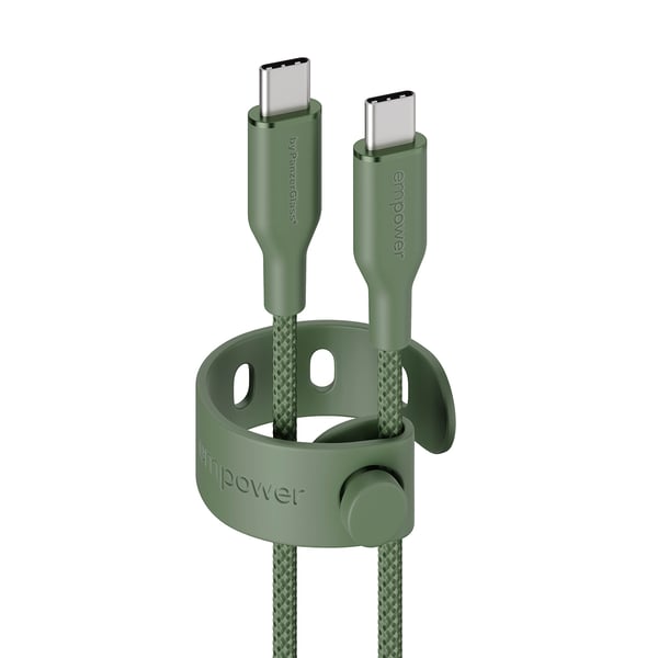 PanzerGlass empower™ by ® Racing 60W USB-C to USB-C Cable | USB 2.0 | 2M | Sage USB-kablar Grön