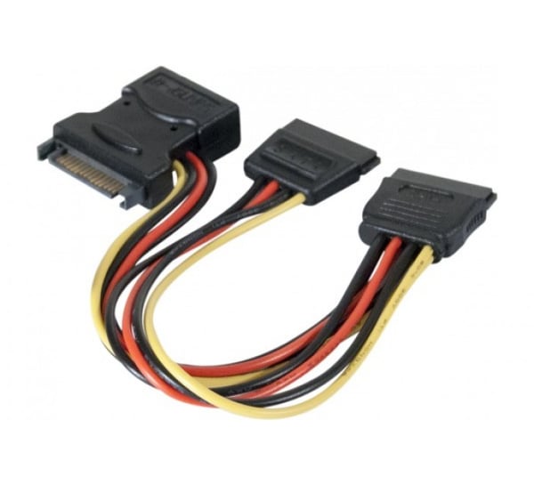 ATEN 147557 SATA-kablar 0,3 m SATA 15-pin 2 x SATA 15-pin + Molex (4-pin) Blandade färger, Svart