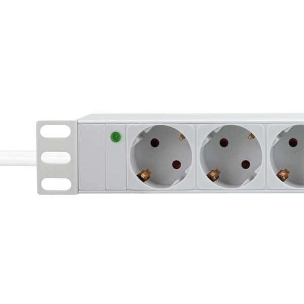LogiLink PDU9C05 overspændingsbeskytter Lys grå 9 AC stikkontakt(er) 230 V 2 m