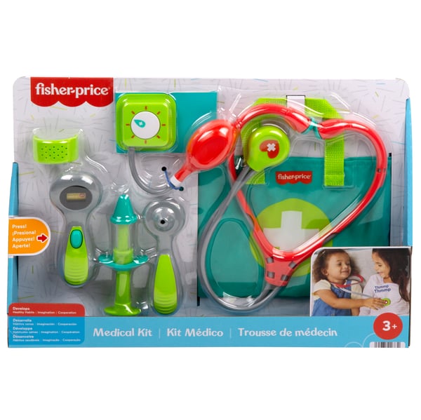 Fisher-Price Fisher-Price-lægesæt, 7 dele, lægelegetøj, rollelegesæt til børnehavebørn fra 3 år