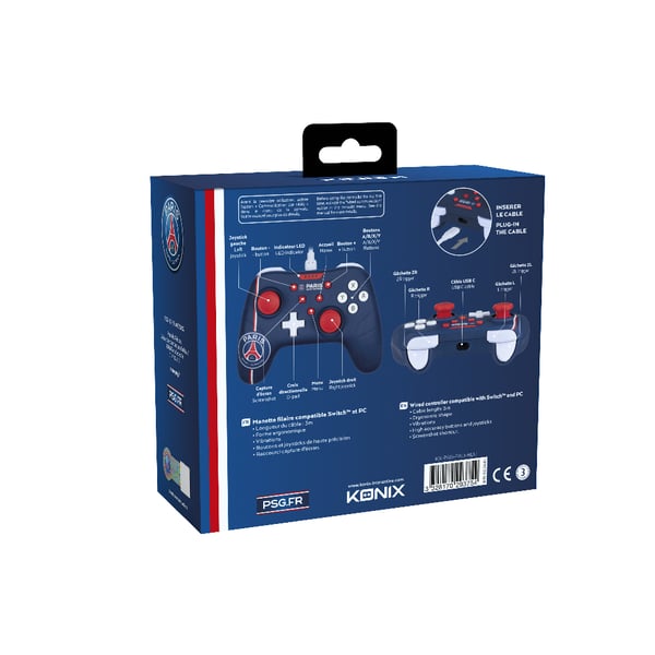 Konix 82531120666 spelkonsoler Blå, Röd, Vit USB Spelplatta Analog / Digital Nintendo Switch, Nintendo Switch OLED, PC