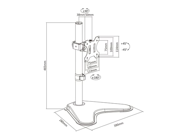 Equip 650122 TV-kiinnike 81,3 cm (32") Musta