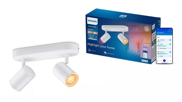 Philips Intelligent spot x 2, GU10, 690 lm, hvid