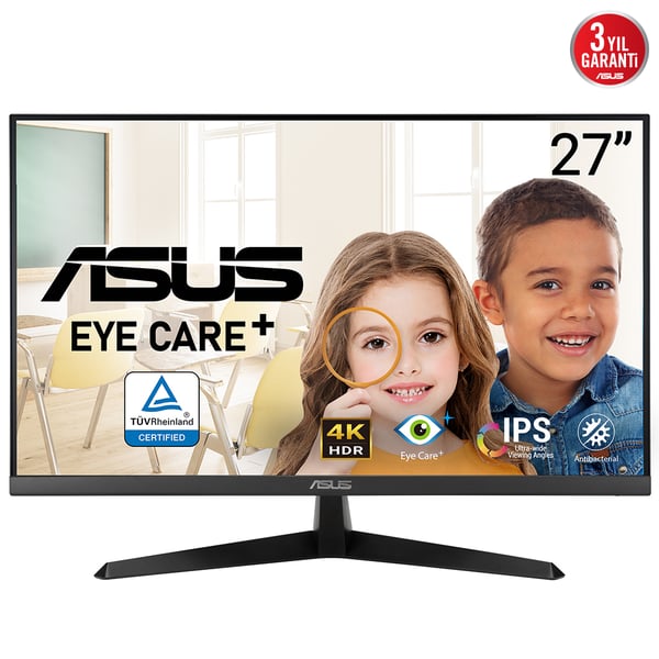ASUS VY27UQ tietokoneen litteä näyttö 68,6 cm (27") 3840 x 2160 pikseliä 4K Ultra HD LCD Musta