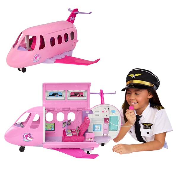 Barbie Dream Land Dream Plane med fungerende mikrofonfunktion og 14 stk. tilbehør