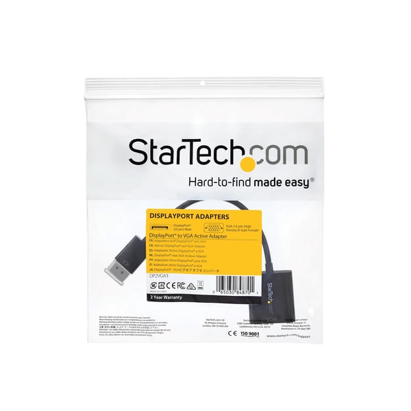 StarTech.com DP2VGA3 videokabel adapter 0,1 m DisplayPort VGA (D-Sub) Sort