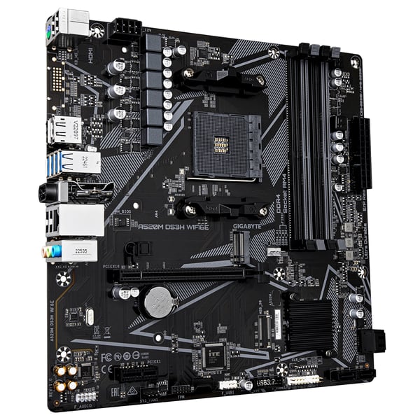 GIGABYTE A520M DS3H WIFI6E AMD A520 Stik AM4 micro ATX