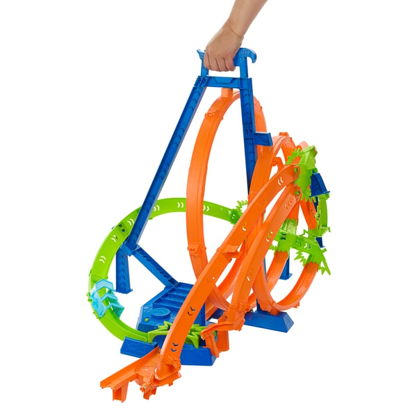 Hot Wheels Action Hot Wheels-banset med 5 kraschzoner, motordriven booster och 1 Hot Wheels-bil