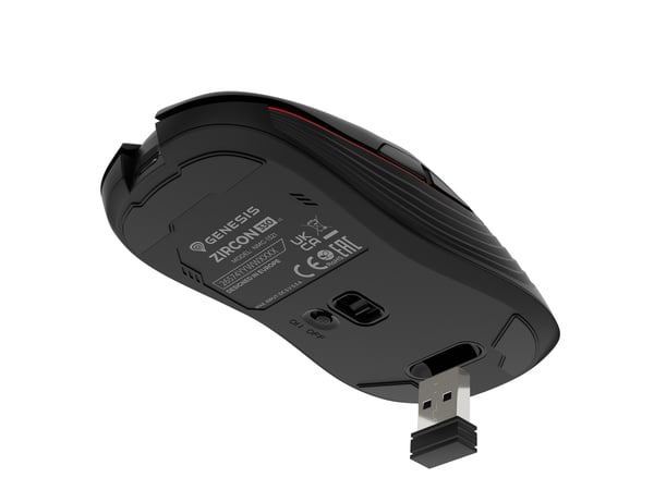 GENESIS Zircon 330 hiiri Pelaaminen Oikeakätinen Langaton RF Optinen 3600 DPI