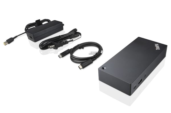 Lenovo 40A90090IT kannettavien tietokoneiden telakka ja porttitoistin Langallinen USB 3.2 Gen 1 (3.1 Gen 1) Type-C Musta