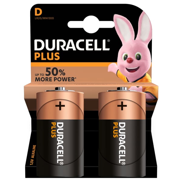 Duracell Plus Engangsbatteri D Alkaline