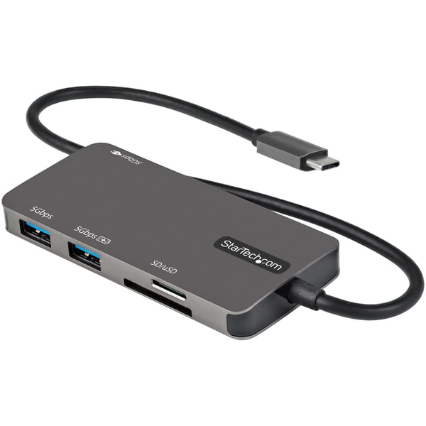 StarTech.com USB C-multiportadapter - USB-C till 4K HDMI, 100 W Power Delivery Pass-through, SD/MicroSD-kortplats, 3-portars USB 3.0-hubb - USB Type-C mini dockningsstation - 30 cm lång ansluten kabel