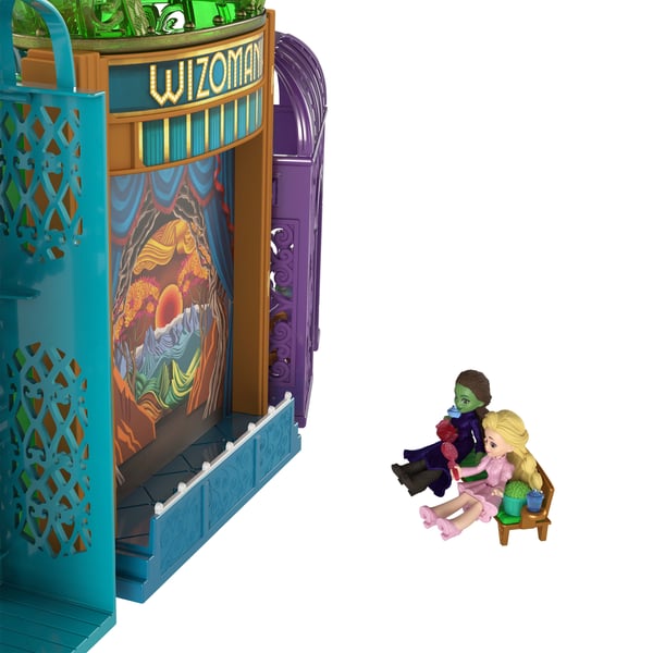 Mattel Universal Pictures Wicked Smaragdstadslekset med små dockor, 5 lekutrymmen och 15 tillbehör