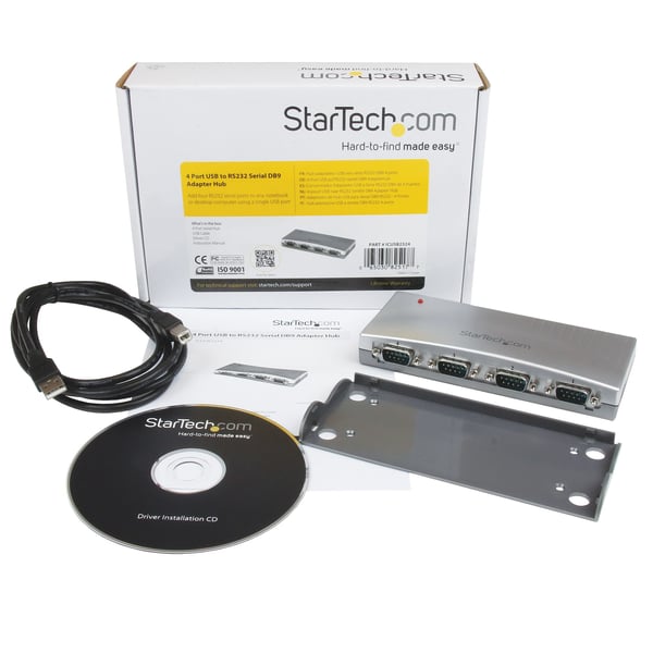 StarTech.com USB till RS232 seriell DB9-adapterhubb med 4 portar