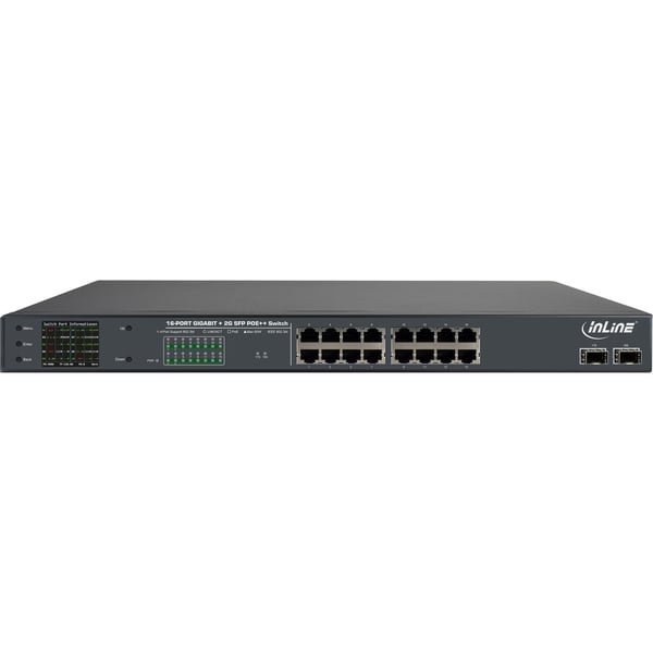 InLine 32316P netværksswitch Gigabit Ethernet (10/100/1000) Strøm over Ethernet (PoE) 1U Sort