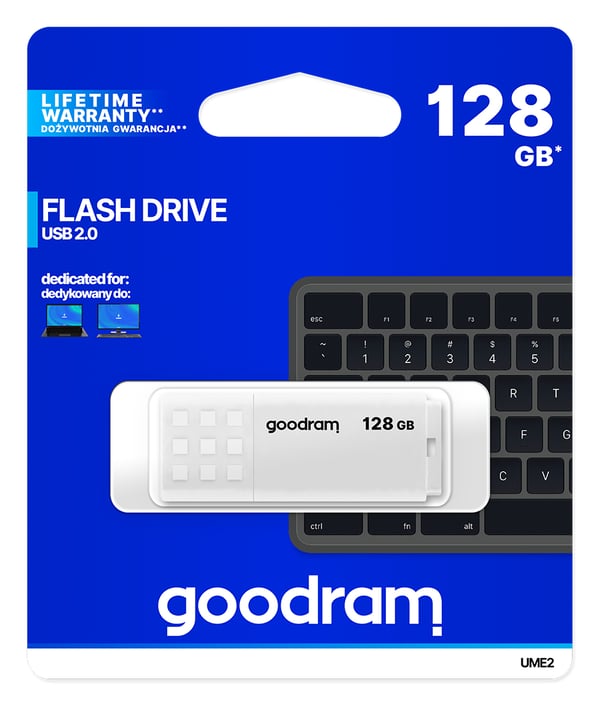Goodram UME2 USB-muisti 128 GB USB A-tyyppi 2.0 Valkoinen