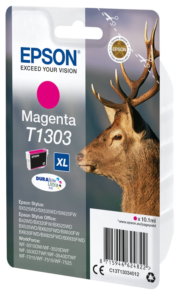 Epson Stag T1303 Peura DURABrite Ultra, yksittäispakkaus, magenta muste