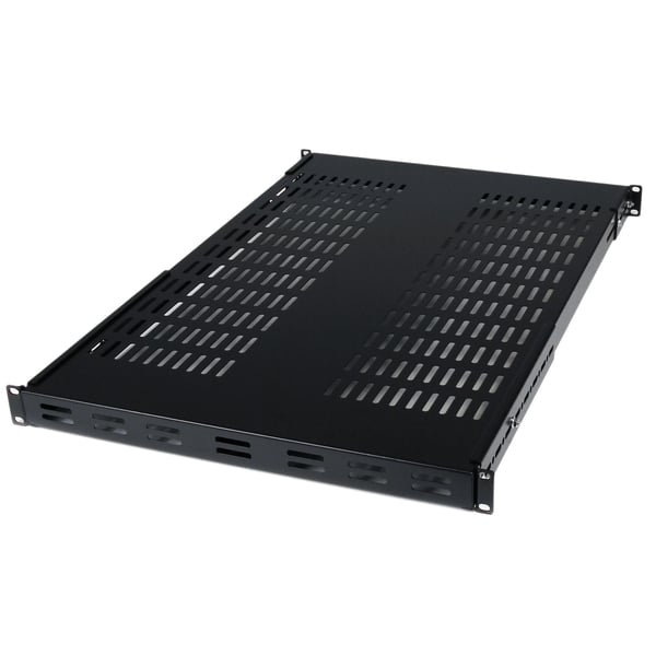 StarTech.com Ventilerad rackmonteringshylla med justerbart monteringsdjup, 1U - 80 kg