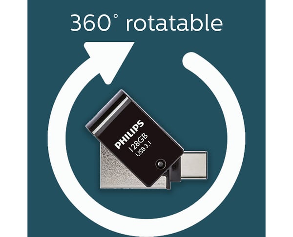 Philips FM12DC152B/00 USB-muisti 128 GB USB A-tyyppi 3.2 Gen 1 (3.1 Gen 1) Musta, Hopea