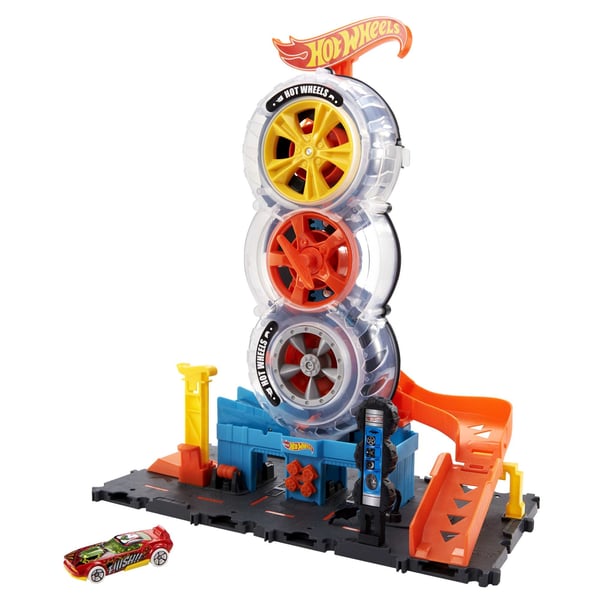 Hot Wheels City Super Twist Tire Shop-legesæt, gave til børn mellem 4 og 8 år