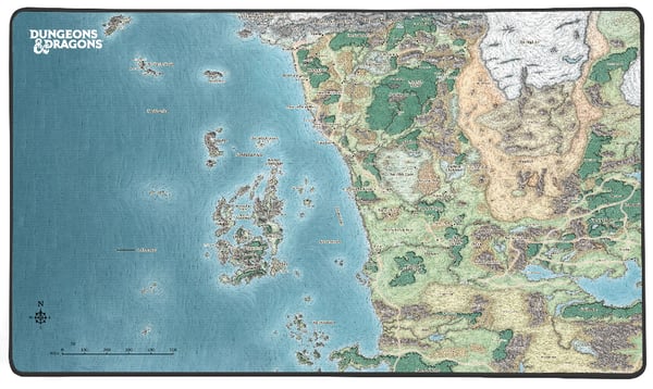 Konix KX DND MOUSEPAD XL FAERUN MAP Spelmusmatta Multifärg