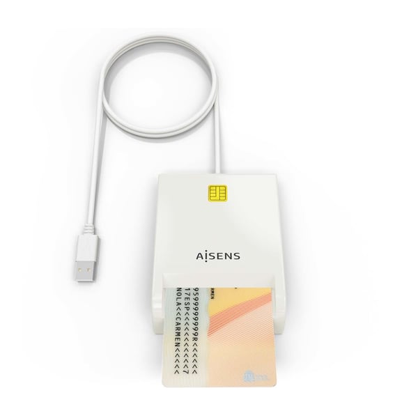 AISENS ASCR-SN07-W läsare smarta kort inomhus USB USB 2.0 Vit