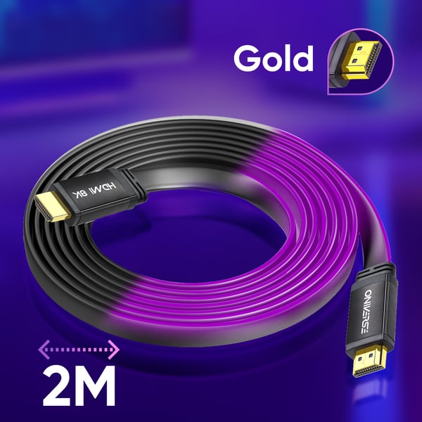 Oniverse ONICAB2-HDMILED-PRPL HDMI-kabel 2 m HDMI Type A (Standard) Lilla