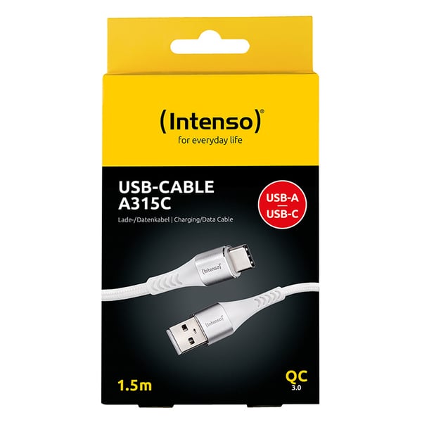 Intenso CABLE USB-A TO USB-C 1.5M/7901102 USB-kablar 1,5 m USB A USB C 0,48 Gbit/s 60 W Vit