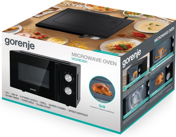Gorenje MO20E2BH Svart Grillmikrovågsugn Bänkdiskmaskin 20 l 800 W
