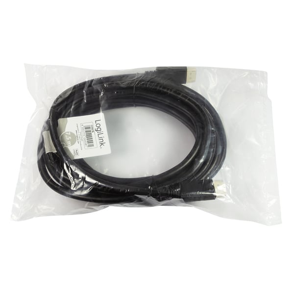 LogiLink CV0076 DisplayPort kabel 7,5 m Sort