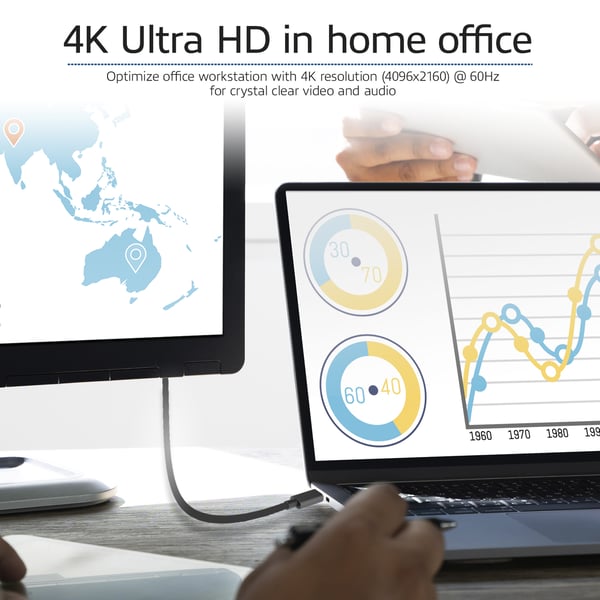 ACT AC7325 videokaapeli-adapteri 2 m USB Type-C DisplayPort Musta