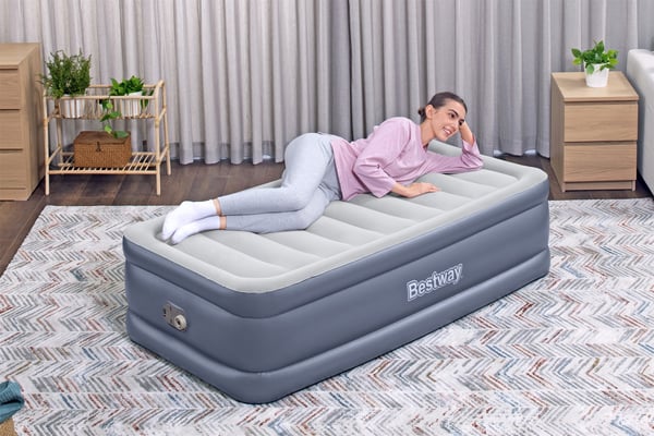 Bestway 6713G / 23 luftmadras Enkelmadras Grå, Hvid Unisex