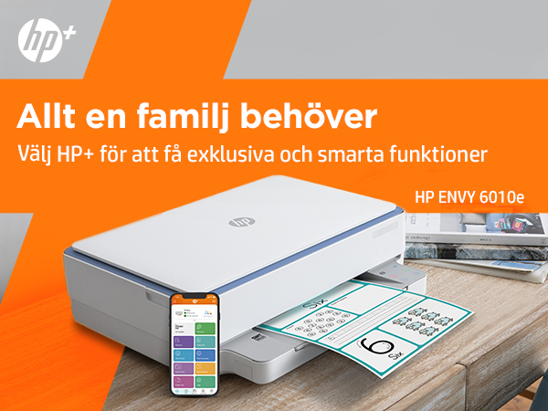 HP ENVY 6010e Trådlöst All-in-One Färg Skrivare, Instant Ink; Kopiator och skanner