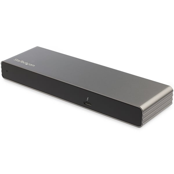 StarTech.com Thunderbolt 3-dockningsstation - TB3-dockningsstation till bärbara datorer för 60 Hz dubbla 4K-skärmar, inkluderar DisplayPort, HDMI och 1080p VGA - 85 W strömförsörjning och laddning - 2x USB-A, Ethernet - Mac och Windows