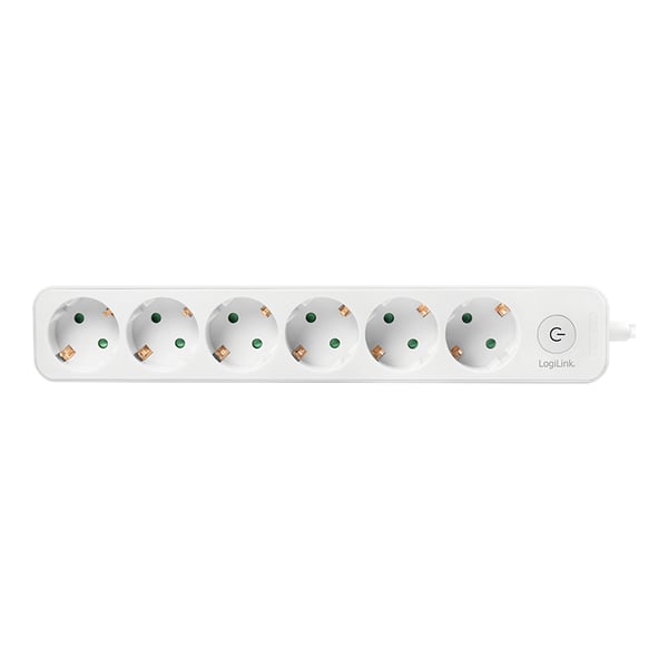 LogiLink LPS247 jatkojohto 1,5 m 6 AC-pistorasia(a) Sisätila Valkoinen