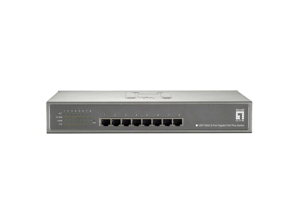 LevelOne GEP-0822 verkkokytkin Gigabit Ethernet (10/100/1000) Power over Ethernet -tuki Harmaa