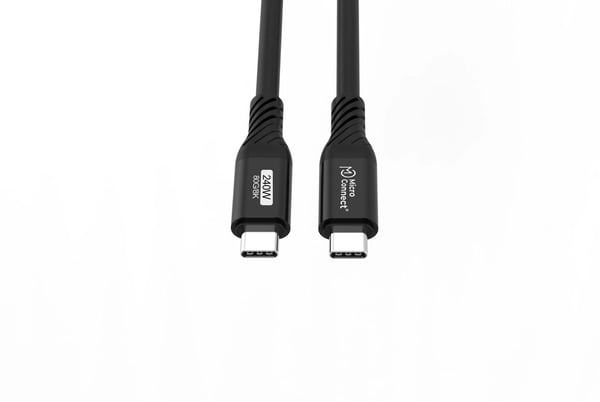 Microconnect USB4CC05-240W-80GBPS USB-kabel USB4 Gen 3x2 0,5 m USB C Sort