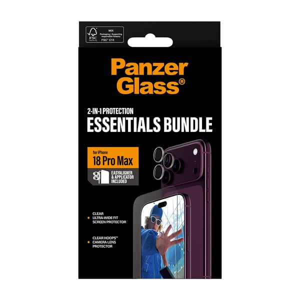 PanzerGlass ® 2-in-1 Essentials Pakke iPhone 18 Pro Max