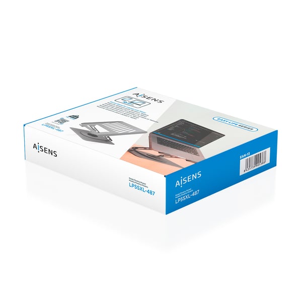AISENS LP5SXL-487 kannettavan tietokoneen teline Kannettavan tietokoneen ja tabletin teline Harmaa 43,2 cm (17")