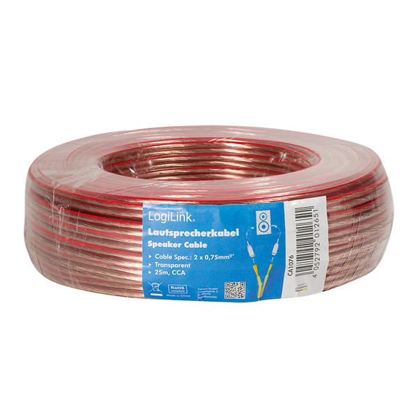 LogiLink CA1076 lydkabel 25 m Transparent