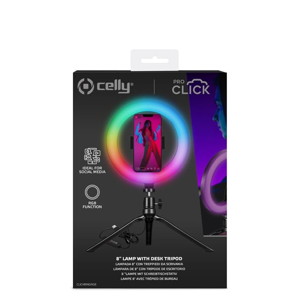 Celly CLICKRINGRGBBK LED-panellys Rund