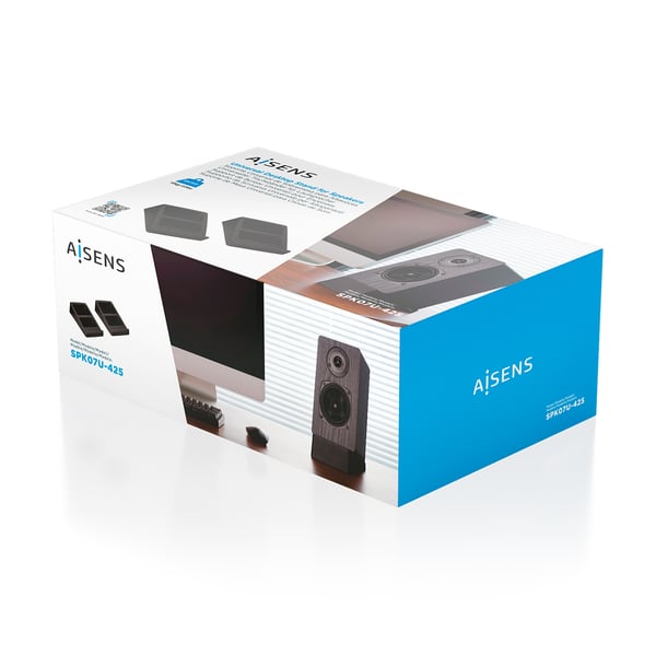 AISENS SPK07U-425 højttalerstativ Skrivebord, Bord Stål Sort