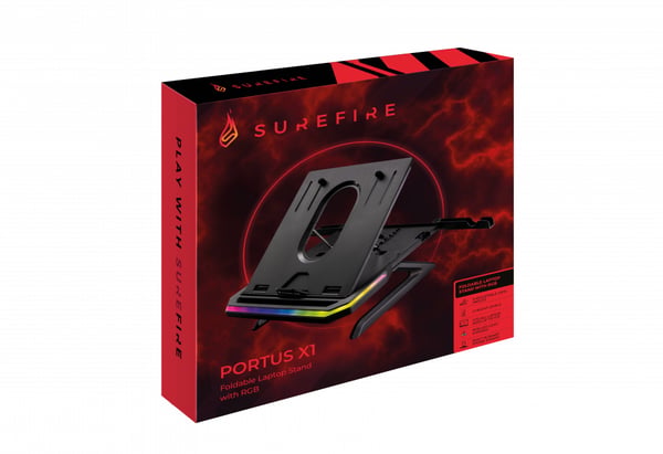 SureFire PORTUS X1 Ställ till bärbara datorer Svart 43,9 cm (17.3")
