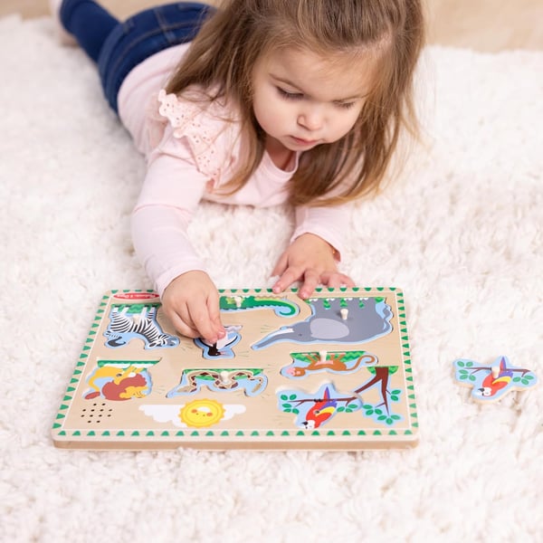 Melissa & Doug MPZ WPZ Zoo Animals Sound Pzl GML Form puslespil 8 stk Dyr