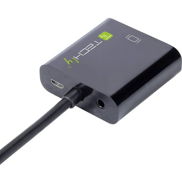 Techly IDATA HDMI-VGA4 videokaapeli-adapteri VGA (D-Sub) HDMI Type C (Mini) Musta