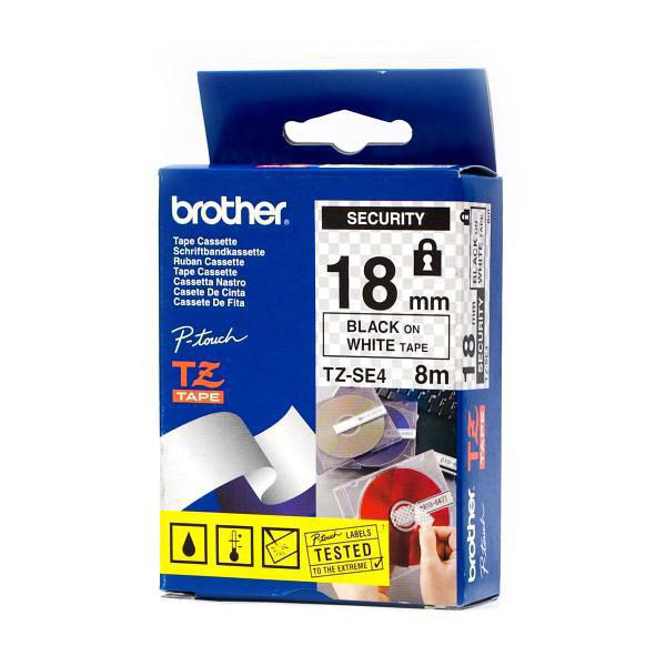 Brother TZ-SE4 etikett-tejp Svart på vitt