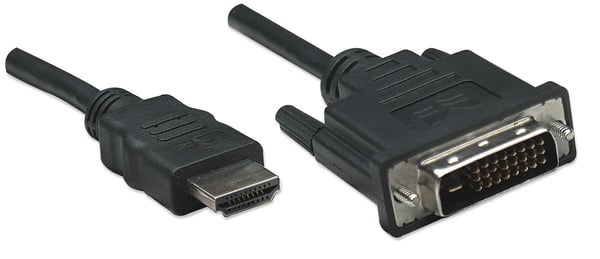 Manhattan 322782 videokaapeli-adapteri 1 m HDMI-tyyppi A (vakio) DVI-D Musta